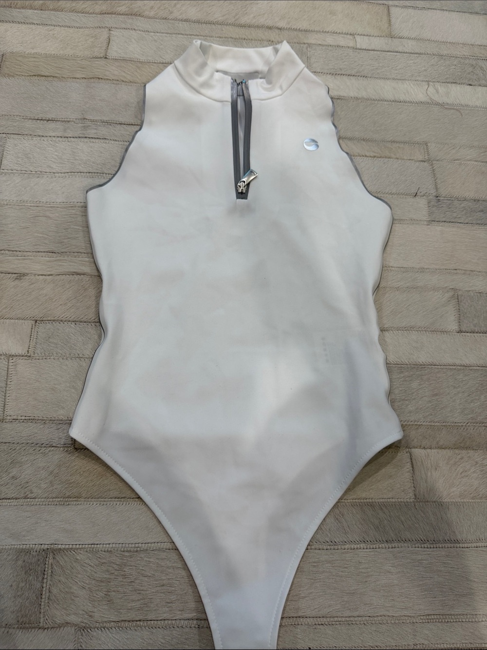 Coperni Paris Women’s  White Sleeveless One-Piece bodysuit with Front Zip